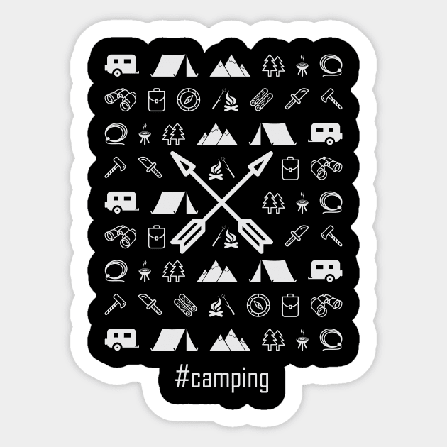 Camping Pattern Sticker by POD Anytime